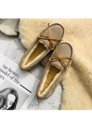 New Fashion Brand Soft Leather Women Flat Loafers High Quality 100% Genuine Leather Women Shoes Real Fur Brand Casual Shoes