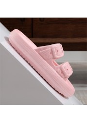 Rimocy 2022 Fashion Summer Slippers Women Soft EVA Insole Female Sandals Buckle Platform Slippers Female Shoes 45