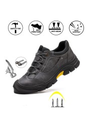 Safety shoes men deodorant anti-puncture steel toe cap insulated electric safe wear-resistant winter work shoes