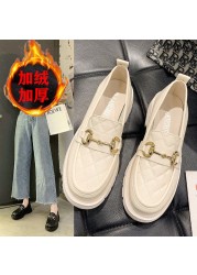 Casual leather small leather shoes women's spring 2022 new student versatile low-heeled women's shoes British style