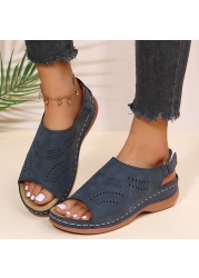 Remusi 2022 Summer Platform Sandals Non-Slip Women PU Leather Open Toe Wedges Sandalias Mujer Light Casual Beach Shoes Woman