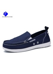 Men's Canvas Shoes Breathable Casual Shoes Luxury Brand Men Loafers Lightweight Boat Shoes Designer Vulcanize Shoes Sneakers