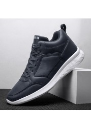 Leather Shoes Men High Quality Outdoor Casual Shoes Sneakers Lightweight Breathable Sneakers Men Walking Shoes Tenis Masculino