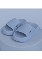 Couple slippers female summer solid color stepping on the shit men slippers tide home indoor and outdoor simple non-slip sandals