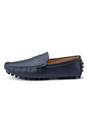 Men's shoes, genuine leather, casual moccasin shoes, breathable, soft, without laces, large size 39-50