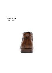 BHKH 2022 Autumn/Winter Men Boots Lace-up Ankle Boots Formal Business Dress Shoes Work Formal Office Man Classic Shoes