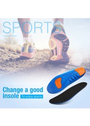 Man Woman Breathable Shock Absorption Orthotic Arch Support Insoles Shoe Pad Foot Care Blue Running Sports Cushion Non-slip Soft