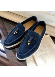 High quality loafers soft-soled men's casual shoes couple women's shoes outdoor leather spring autumn summer walking shoes