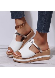 Women Sandals 2022 Women Heels Sandals Slip On Wedges Shoes For Women Slippers Summer Sandalias Mujer Platform Sandals Shoes