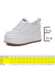 Fujin 7cm genuine leather wedge sneakers platform shoes women sneakers fashion white shoes spring autumn summer casual shoes