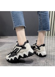 Rimocy Thick Bottom Women Sneakers Fashion 2021 Autumn Chunky Platform Casual Shoes Woman Comfortable Non-slip Vulcanize Shoes