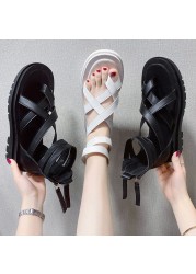 Women 2021 new cool women's shoes spring and summer versatile hollow out thick-soled Roman shoes fashion beach sandals