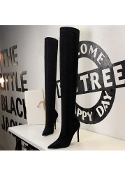 BIGTREE Boots Women Boots Elasticity Sexy Over-the-Knee Boots Women High Heel Winter Boots Female Long Boots Stiletto Heels 11.5cm