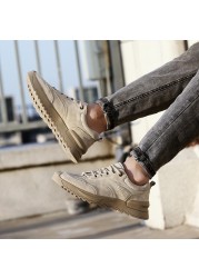 Men's Casual Leather Shoes Comfortable and Fashionable Sneakers Spring 2021