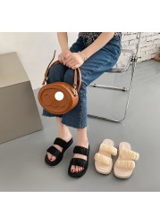 2022 Summer New Style Retro Specialized Thick Bottom Women Slides Shoes Women Clear Slippers Women Jelly Shoes