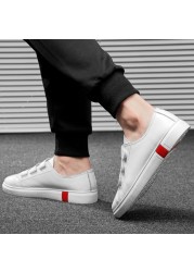 New arrival men's white and black flat shoes velcro comfortable sneaker for male high quality men's casual shoes fashion shoes