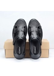 Men's classic genuine leather shoes summer new casual shoes soft-soled beach shoes breathable non-slip design loafers M8909