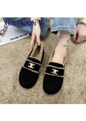 Women Shoes Winter New Women's Flat Boots Ladies Plus Velvet Warm Loafers Solid Color Casual Shoes Female Fashion Snow Boots