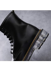 2021 New Women Fashion Shoes Air Cushion Casual Shoes Winter Platform Ankle Boots Genuine Leather Martin Booties Female