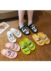 Cartoon Cute Cloud Slippers Women Leisure Home Non-slip Flip Flops Breathable Beach Jelly Shoes Fashion Lady Thick Bottom Slides