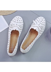 2022 Spring New Summer White Sneakers Women Mesh Flat Shoes Nurse Flats Shoes Casual Ballet Shoes Women 40