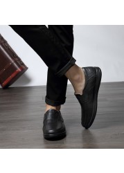 Genuine leather men loafers dress shoes slip on male casual shoes man wedding party driving moccasins shoes plus size