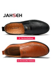 Genuine Leather Men Luxury Shoes Brand Hollow Casual Slip On Formal Loafers Men Moccasins Italian Black Male Driving Shoes