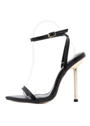 Fashion design summer club casual solid ankle strap sexy thin formal sandals high heels women's shoes