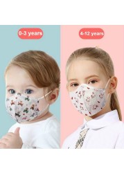 Children KN95 Mouth Mask 4 Layer Respirator Face Mask Cartoon Printed Reusable Anti Virus Masks Kids N95 Mascarillas fpp2 Ninos