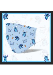 Disney Animation Stitch Adult Children Cartoon Disposable Mask Three-layer Protective Cartoon Pattern Printing Parent-Child Mask