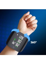 Rechargeable Smart LCD Touch Screen Voice Wrist Blood Pressure Monitor Digital Automatic BP Tonometer Heart Rate Sphygmomanometer