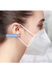 5-200pcs white ffp2 masks KN95 mascarilla fpp2 homology ada ffp2fan 5 layers mask ffp2 ce certification fp2 mascarillas маска