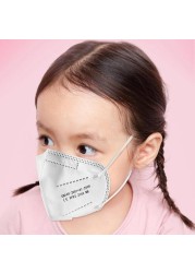 ffp2 kids mask anti-dust breathable 5 layers multicolor european specification reusable girls 9-12 years kn95 face mask