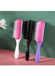 9 Rows Styling Hair Brush Straight Curly Hair Detangling Comb Scalp Massage Detachable Hair Brush for Women Men Home Barber Shop