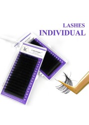 LAKANAKU Mink False Eyelashes Extension 10pcs/lot False Matte Individual Volume Eyelash Extensions Black Matte Eyelash