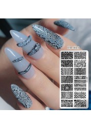 Nail Stamping Plates Natural Animal Snake Scale Flower Grass Tree Theme Image Template Nail Art Template Decoration 42 Designs