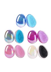 Anti-static Smoothing Egg Round Shape Hairdressing Detangling Comb Straightening Soft Hair Brush Salon Styling Travel Tool