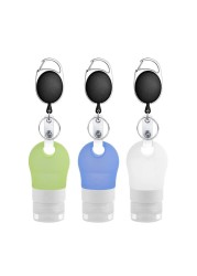 Silicone Refillable Containers Leak Proof Squeezable Reusable Hand Sanitizer Empty Travel Bottles With Key Carriers