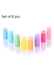 8pcs 10ml Macaron Candy Color Refillable Empty Cosmetic Bottles Sample Pump Vial Container Cream Lotion Storage Pot