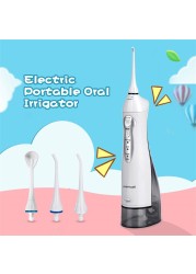 Oral Irrigator USB Rechargeable Water Flosser Portable Dental Water Jet 300ML Water Tank Waterproof Teeth Cleaner