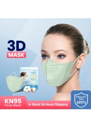 Elough KN95 Mascarillas FPP2 Mask Adult 3D 4 Layer FFP2 Approved Face Masks Mascarilla ffp2 homology ada Spain Máscara de Olotto