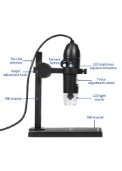 1600X Digital Microscope 3 in 1 USB Soldering Electron Microscope with 8 LEDs Camera Zoom Magnifier for PC Mac Android