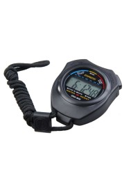 New Classic Waterproof Digital Professional Portable LCD Handheld Sports Stopwatch Timer Stop Watch With Chain For Sports