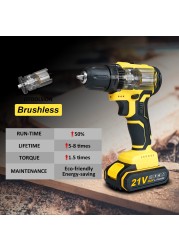 Otool sion 21V New Brushless Cordless Drill Battery Screwdriver Battery Electric Screwdriver Lithium Battery Power Tools