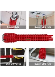متعددة الوظائف بالوعة وجع المطبخ إصلاح السباكة أداة الفوم صنبور مفتاح أنبوبة سباكة وجع الحمام المرحاض الشدات أداة مجموعة