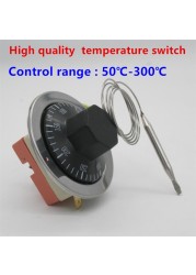 Thermostat-sensor temperature control switch, AC 16A, for electric oven, 50-300C disc, specially designed thermocouple