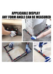 Fold Angle Ruler Aluminum Measuring Ruler for Tile Floor Glass Woodworking Locator Hole Template Tile Hole Guide