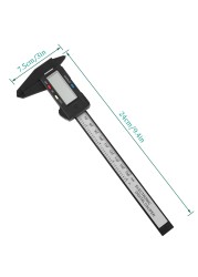 Electronic digital caliper digital caliper plastic fiber body with 0-6 inch/mm large LCD display vernier caliper