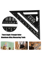 Triangle Ruler 7 Inch Aluminum Alloy Angle Protractor Velocity Metric Square Measuring Ruler for Building Tools Framing Gauges