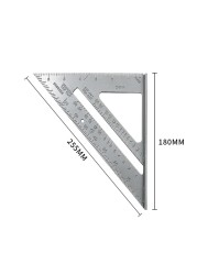 7 Inch Triangular Ruler 90 Degree Square Ruler Carpenter Measuring Tool Angle Protractor